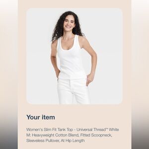 Universal Thread Ivory Ribbed Tank size M